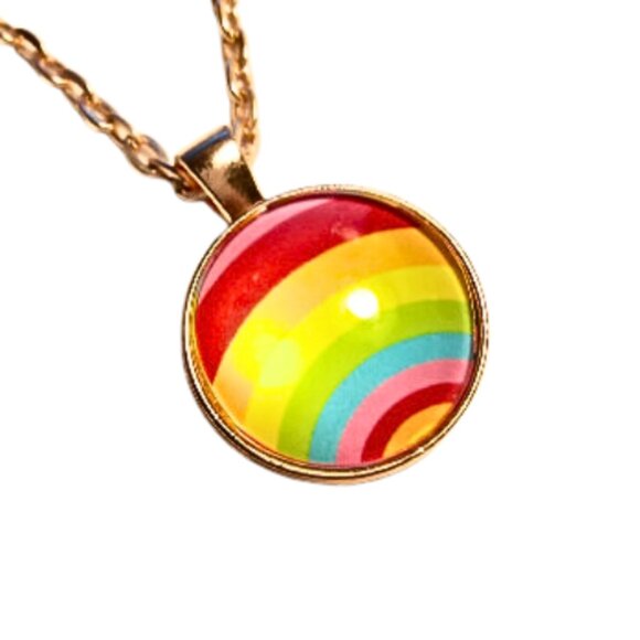 Rose Gold Rainbow Pride Necklace - Picture 4 of 4